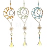 Wire Wrapped Glass Beads Suncatcher HJEW-JM05003-1