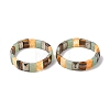 Rectangle Natural Pyrite & Green Aventurine & Tiger Eye & Quartz Crystal Beads Stretch Bracelets for Women Men BJEW-Z149-01I-4