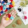 CHGCRAFT DIY Cloth Flower Drop Earring Making Kits DIY-CA0004-13-3