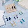 7 Pairs 7 Styles Gemstone Chip Beaded Dangle Earrings EJEW-TADJ00002-4