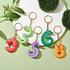 10 Pcs Animal Number PVC Plastic Pendants Keychains KEYC-JKC00734-2