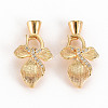 Brass Micro Pave Clear Cubic Zirconia Pendants Bail KK-S356-305-NF-1