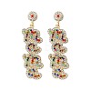 Mother's Day Alloy Rhinestone Dangle Stud Earrings WGC7371-02-2