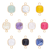 SUPERFINDINGS 10Pcs 10 Styles Mixed Gemstone Connector Charms G-FH0002-16-1