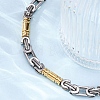 201 Stainless Steel Byzantine Chain Bracelets BJEW-B078-153GP-5