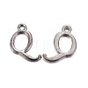 Gunmetal Plated Alloy Letter Pendants PALLOY-P097-03-Q-1