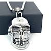 Hip Hop Style 304 Stainless Steel Skull Pendant Necklaces for Men JD7188-2