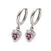 Brass Cubic Zirconia Hoop Earrings EJEW-Q015-01P-E-2