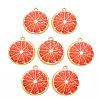 Light Gold Alloy Enamel Pendants ENAM-S126-119-1