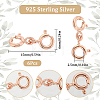 6Pcs Sterling Silver Double Spring Ring Clasps STER-SC0001-22RG-2