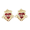 Brass Pave Clear Cubic Zirconia Connector Pendants KK-F933-09C-G-1