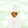 Natural Gemstone Finger Rings with Brass Findings G-H353-03G-3