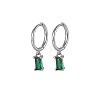 Anti-Tarnish Platinum Rhodium Plated 925 Sterling Silver Dangle Hoop Earrings for Women SY2365-16-1