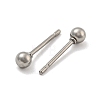 304 Stainless Steel with 201 Stainless Steel Smooth Round Ball Stud Earring Findings STAS-O004-08A-P-2