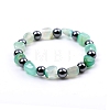 Dyed Natural Agate Beaded Stretch Bracelets PW-WG1B074-03-1