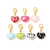 Spray Painted Opaque Acrylic Heart Pendant Decorations HJEW-JM04215-01-2