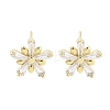 Brass Micro Pave Clear Cubic Zirconia Stud Earrings for Women EJEW-S217-E04-1