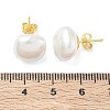 Brass & ABS Plastic Imitation Pearl Stud Earrings for Women PL-CBA760A-03A-G02-5