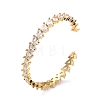 Teardrop Cubic Zirconia Cuff Bangle BJEW-I298-22G-3