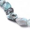 Natural Larimar Bead Stretch Bracelets BJEW-K213-65-3