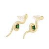 Brass Micro Pave Cubic Zirconia Stud Earrings EJEW-P301-18G-4