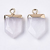 Natural White Jade Pointed Pendants G-N326-34M-2