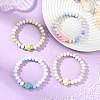 Glass & Synthetic Turquoise Beaded Bracelets BJEW-JB13889-01-1