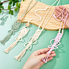 4Pcs 4 Colors Cotton Braided Holder Pendant Decorations HJEW-FH0001-85-3