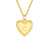 Golden Tone Brass Cable Chain Letter Heart Pendant Necklaces for Women PW-WG67FD6-03-1