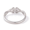 304 Stainless Steel Flower Finger Ring RJEW-C086-03-P-3