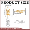12Pcs 2 Colors Rack Plating Brass Pendants KK-GA0002-55-2