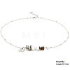 667 Stainless Steel with Natural Dalmatian Jasper & Natural Howlite & Natural Tiger Eye Chip Pendant Necklaces FS-WGFED6E-09-2