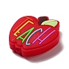 Teachers' Day Apple with Word Teach Silicone Focal Beads SIL-D005-01A-03-2