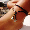 Imitation Leather Alloy Charm Wrap Anklets WGACC3A-02-2