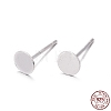 925 Sterling Silver Flat Pad  Stud Earring Findings STER-K167-045D-S-9