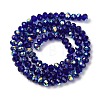 Electroplate Transparent Glass Beads Strands EGLA-A046-01B-02-3