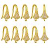 10 Pair Brass Micro Pave Clear Cubic Zirconia Earring Hooks ZIRC-SZ0005-01-1