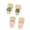 Golden Plated Brass Charms ZIRC-L087-025G-1