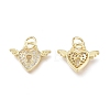 Brass Micro Pave Clear Cubic Zirconia Charms X-ZIRC-L076-051G-2