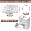 1 Bag Stainless Steel Rectangular Number Plates with Two Holes STAS-SC0021-06-2