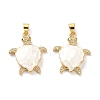 Real 18K Gold Plated Brass Micro Pave Clear Cubic Zirconia Pendants X-KK-D004-05G-D-2