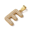 304 Stainless Steel Micro Pave Clear Cubic Zirconia Pendants CU-CBA703A-05G-E-2