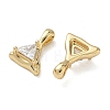 Brass Micro Pave Clear Cubic Zirconia Pendants KK-C259-01G-2