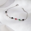 Bohemian Natural Black Agate Beaded Link Bracelets OT4085-2-1