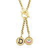 Ion Plating(IP) 304 Stainless Steel Blue Enamel Letter & Eye Pendant Wheat Chain Necklaces STAS-Z102-01G-D-1