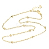 3.5MM Round Ball Brass Oval Link Chain Necklaces for Women NJEW-K271-18G-2