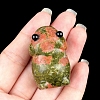 Natural Unakite Carved Frog Figurines PW-WG73755-12-1