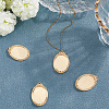 4Pcs Brass Pendant Cabochon Settings KK-BBC0020-14-3