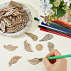 40Pcs 4 Styles Unfinished Wood Chips WOOD-WH0131-97-4