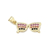 Brass Micro Pave Cubic Zirconia Pendants KK-P345-60G-01-1